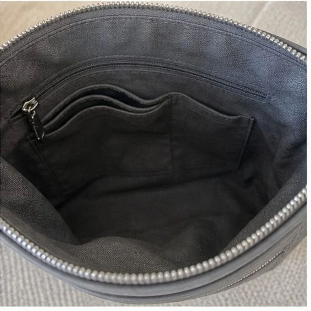 Gray Faux Leather Bag